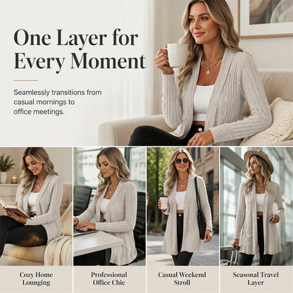 ✨ Effortless Comfort | Women's Textured-Knit Open-Front Cardigan