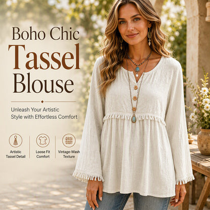 👚New Arrivals - Fringe Trim Casual Top – Soft Fabric & Easy Pairing with Jeans or Skirts for Any Occasion