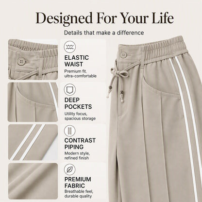☀️👖Seasonal Style - High-Rise Drawstring Pants – Breezy Comfort & Easy Pairing for Any Casual Look
