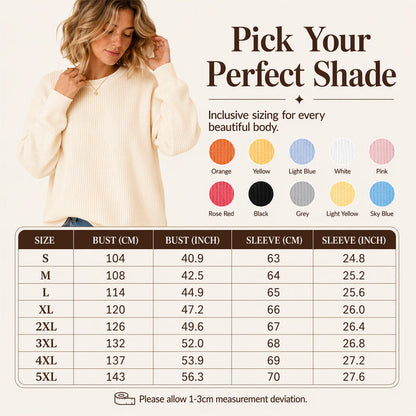 👚Seasonal Style - Waffle Texture Sweatshirt – Easy Breezy Fit & Classic Style for Any Casual Look