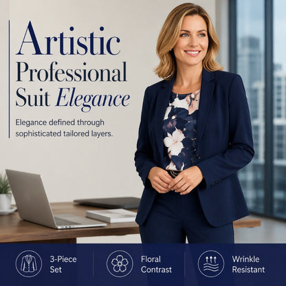 🍁The Power Suit Every Woman Needs ✨Women's 3-Piece Suit Set Blazer Top & Pants