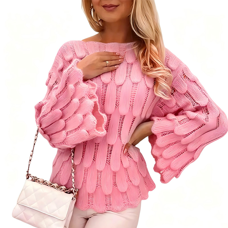 ⏰Last Day Sale 50% Off💃Women's Hollow Out Slouchy Knit Sweater