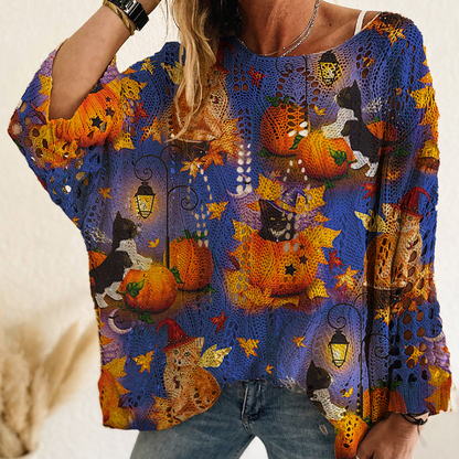 🎃 Halloween Favorite | Women's Batwing-Sleeve Loose-Fit Knit Sweater
