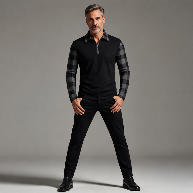 Bestseller🏆Men's Casual Long Sleeve Half-Zip Shirt