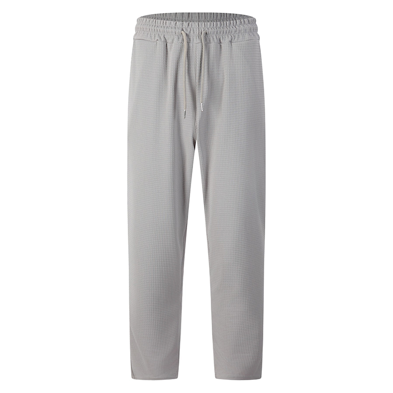 ✨ Easy Everyday Comfort | Men's Waffle-Knit Drawstring Straight-Leg Pants