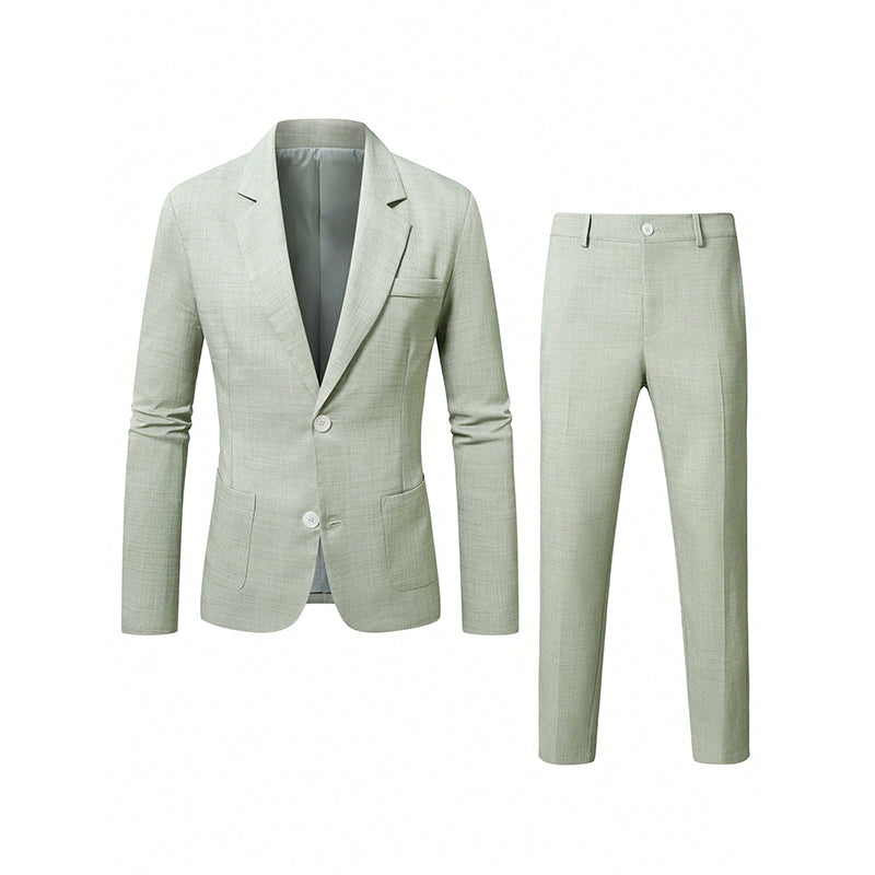 ✨ Refined Style | Men's Slim-Fit Blazer & Pants 2-Piece Suit