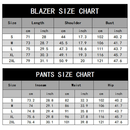 ✨ Refined Style | Men's Slim-Fit Blazer & Pants 2-Piece Suit
