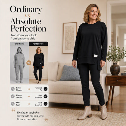 ✨ One Set, More Ways to Wear | Women's Split Long-Sleeve Top & Pants Set
