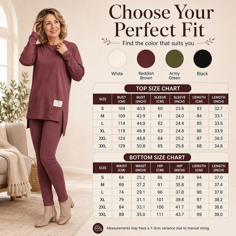 ✨ One Set, More Ways to Wear | Women's Split Long-Sleeve Top & Pants Set