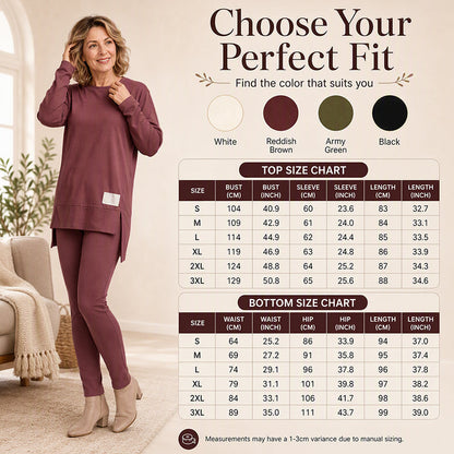 ✨ One Set, More Ways to Wear | Women's Split Long-Sleeve Top & Pants Set