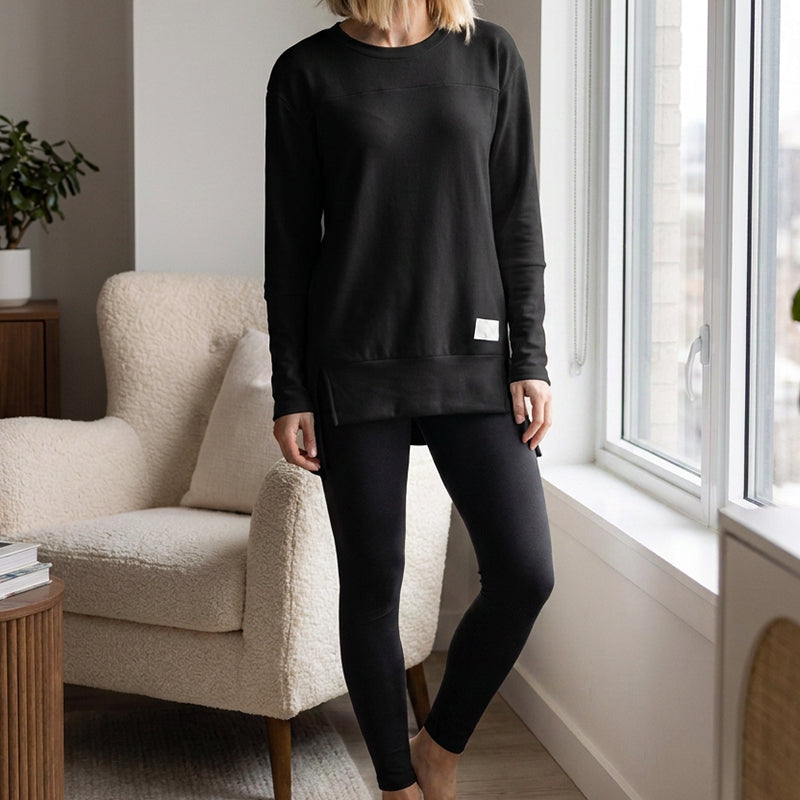 ✨ One Set, More Ways to Wear | Women's Split Long-Sleeve Top & Pants Set