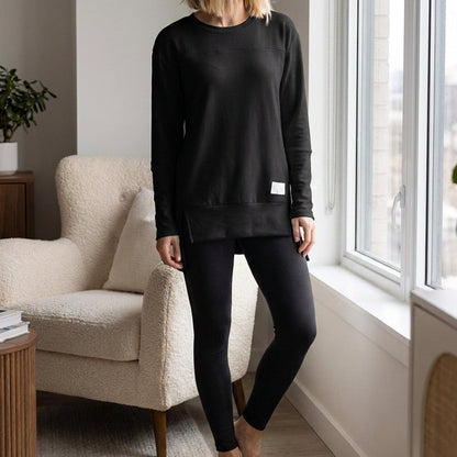 ✨ One Set, More Ways to Wear | Women's Split Long-Sleeve Top & Pants Set