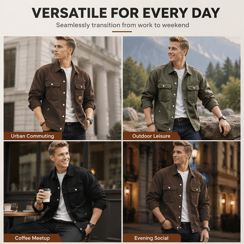 Men's Classic  Loose Fit Cargo Jacket
