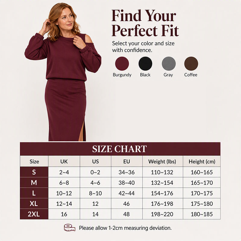 ✨ One Set, Two Easy Looks | Women's Slanted-Shoulder Sweatshirt & Sleeveless Dress Set