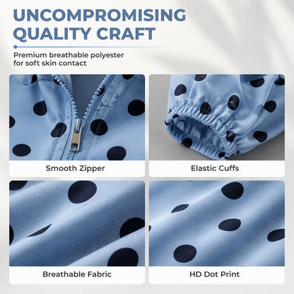 Women's Casual Polka Dot Zipper Jacket
