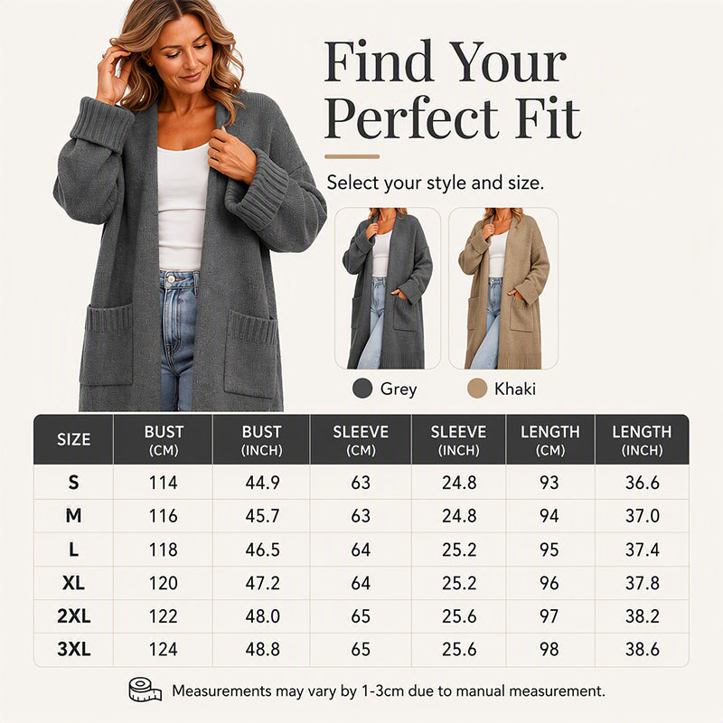 Women's Open Front Long Knit Cardigan