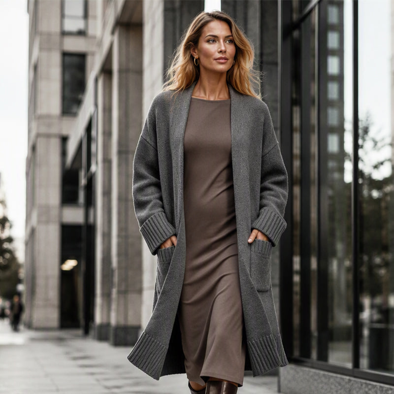 Women's Open Front Long Knit Cardigan