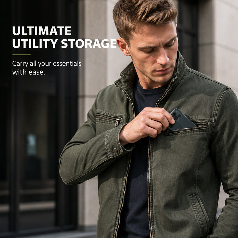 Men's Casual Slim Fit Cargo Jacket