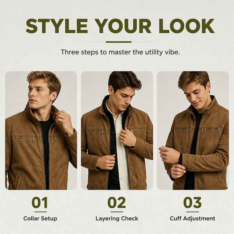 Men's Casual Slim Fit Cargo Jacket