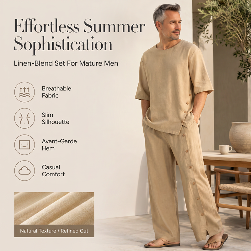 Men's Casual Shirt & Pants 2-Piece Set