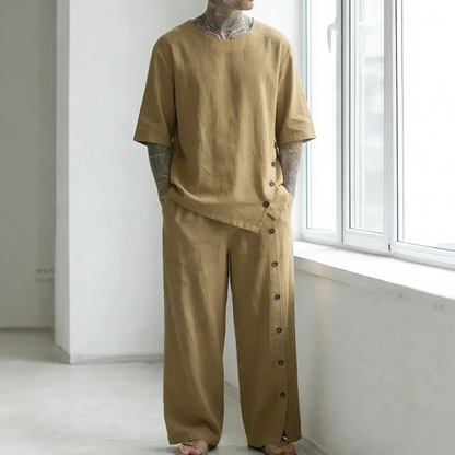Men's Casual Shirt & Pants 2-Piece Set