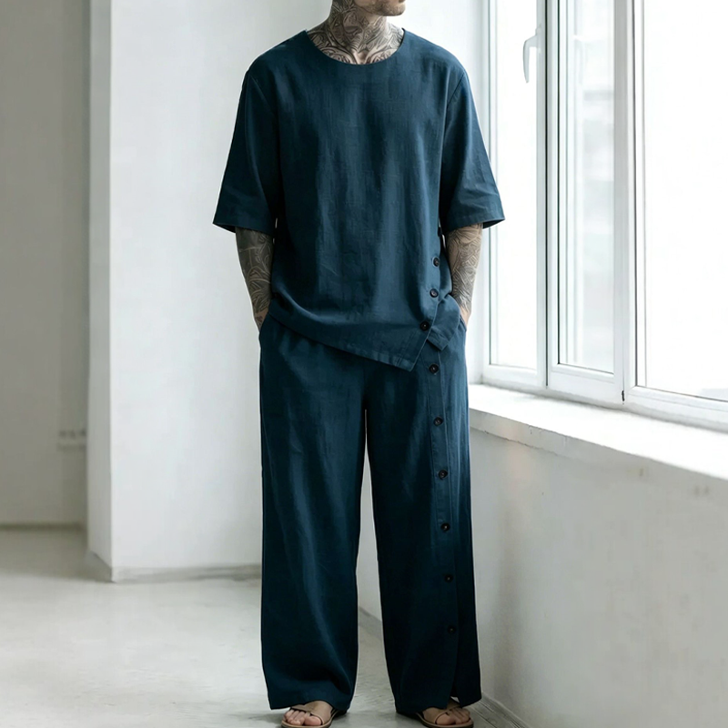 Men's Casual Shirt & Pants 2-Piece Set