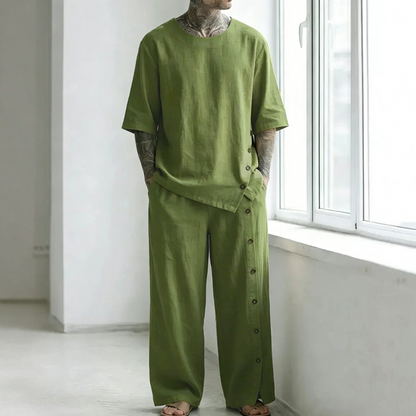 Men's Casual Shirt & Pants 2-Piece Set