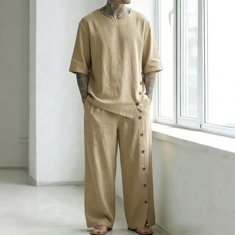 Men's Casual Shirt & Pants 2-Piece Set