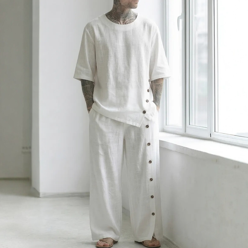 Men's Casual Shirt & Pants 2-Piece Set