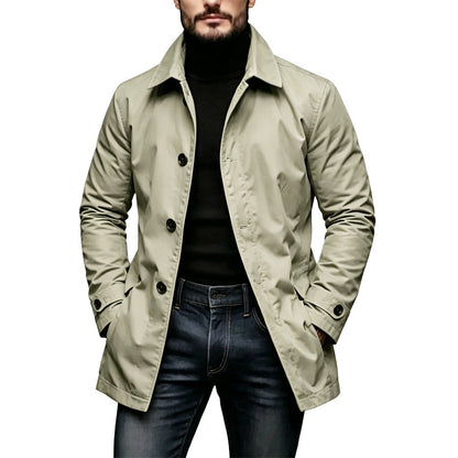 🌧️ More Coverage, Sharper Style | Men's Waterproof Mid-Length Trench Coat⚡Free shipping