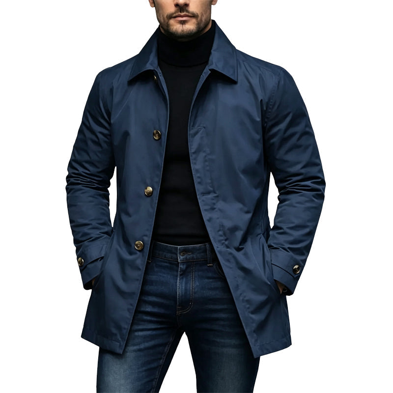 🌧️ More Coverage, Sharper Style | Men's Waterproof Mid-Length Trench Coat⚡Free shipping