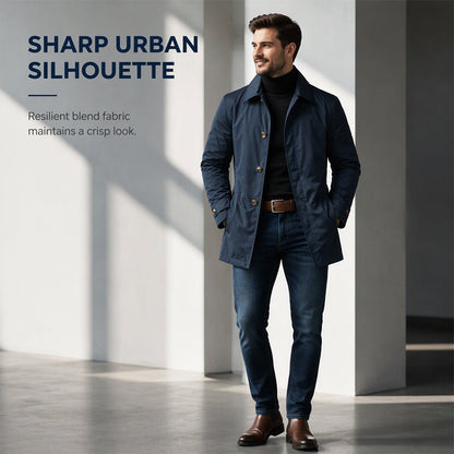 🌧️ More Coverage, Sharper Style | Men's Waterproof Mid-Length Trench Coat⚡Free shipping