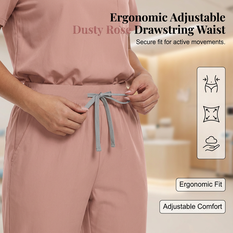 🩺 Breathable Comfort, Easy Movement | Women's Stretch Scrubs 2-Piece Set