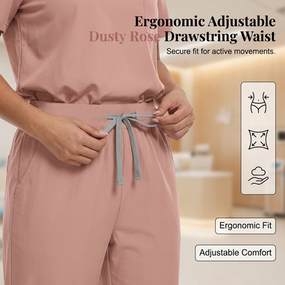 🩺 Breathable Comfort, Easy Movement | Women's Stretch Scrubs 2-Piece Set