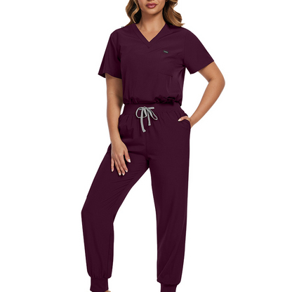 🩺 Breathable Comfort, Easy Movement | Women's Stretch Scrubs 2-Piece Set