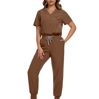 🩺 Breathable Comfort, Easy Movement | Women's Stretch Scrubs 2-Piece Set