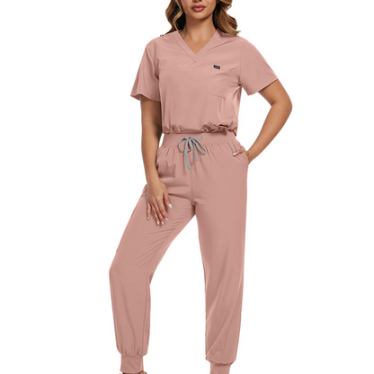 🩺 Breathable Comfort, Easy Movement | Women's Stretch Scrubs 2-Piece Set