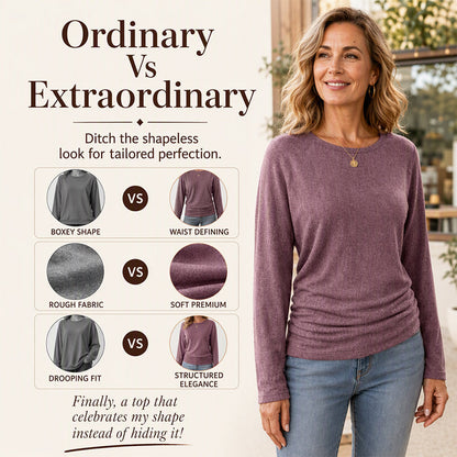 Women's Casual Crewneck Ruched HemTop