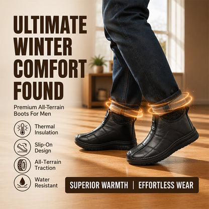 Men's Plush-Lined Non-Slip Walking Shoes