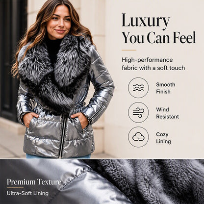 🖤Black Friday Sale:50% OFF🖤❄️Women's Padded Jacket with Faux Fur Collar