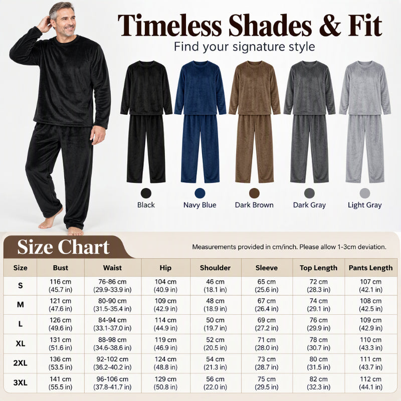 Men's Cozy Thermal Velvet Pajama Set